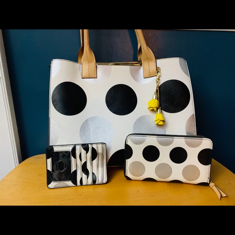 Kate Landry tote with matching wallets
